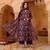 purple rayon printed kurta sets
