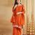 orange silk blend embroidered kurta sets