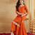 orange silk blend embroidered kurta sets
