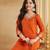 orange silk blend embroidered kurta sets