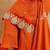 orange silk blend embroidered kurta sets