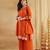 orange silk blend embroidered kurta sets