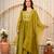 olive chanderi silk embroidered kurta sets