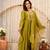 olive chanderi silk embroidered kurta sets