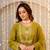 olive chanderi silk embroidered kurta sets