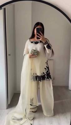 white silk blend embroidered kurta sets 1