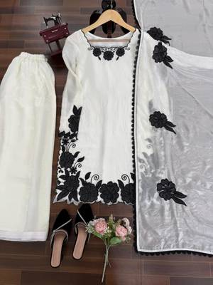 white silk blend embroidered kurta sets 3