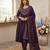 purple chanderi silk embroidered kurta sets