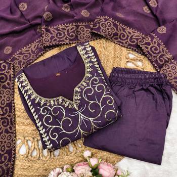purple chanderi silk embroidered kurta sets 4