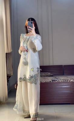 cream silk blend embroidered kurta sets 4