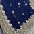 Blue color net fabric wedding wear heavy embroidery work with pearls diamonds work saree
