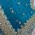Blue color net fabric wedding wear heavy embroidery work with pearls diamonds work saree