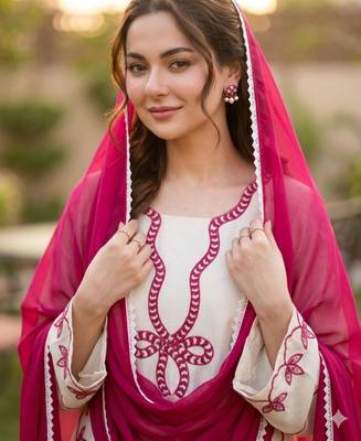white rayon embroidered kurta sets 4