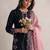 black silk blend embroidered kurta sets