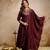 dark BROWN vichitra silk embroidered kurta sets
