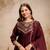 dark BROWN vichitra silk embroidered kurta sets