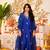 blue viscose embroidered kurta sets