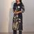 navy blue silk blend printed kurta sets