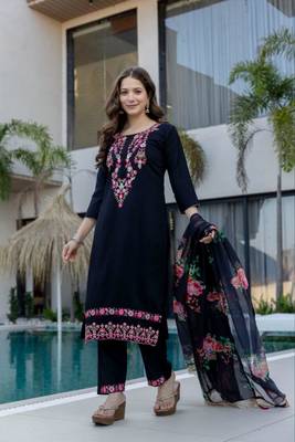 black chinon  kurta sets 3
