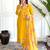 yellow chinon  kurta sets