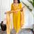 yellow chinon  kurta sets