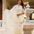 off white satin embroidered kurta sets