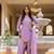 purple satin embroidered kurta sets