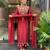 red chanderi silk embroidered kurta sets