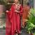 red chanderi silk embroidered kurta sets