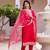 red chanderi embroidered kurta sets