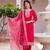 red chanderi embroidered kurta sets