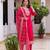 red chanderi embroidered kurta sets