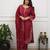 dark red chanderi silk embroidered kurta sets