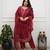 dark red chanderi silk embroidered kurta sets