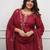 dark red chanderi silk embroidered kurta sets