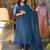 teal blue viscose rayon embroidered kurta sets