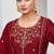 red vichitra silk embroidered kurta sets