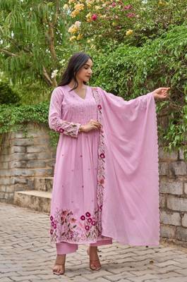 pink chanderi silk embroidered kurta sets 5