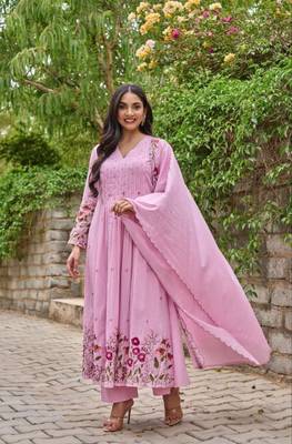 pink chanderi silk embroidered kurta sets 1