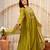 olive chanderi silk embroidered kurta sets