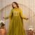 olive chanderi silk embroidered kurta sets
