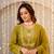 olive chanderi silk embroidered kurta sets