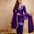 purple silk blend embroidered kurta sets