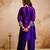 purple silk blend embroidered kurta sets