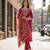 red chanderi embroidered kurta sets