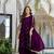 dark purple georgette embroidered kurta sets
