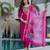hot pink chanderi embroidered kurta sets