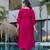 hot pink chanderi embroidered kurta sets