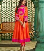 multicolor cotton silk embroidered kurta sets