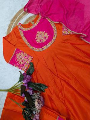 multicolor cotton silk embroidered kurta sets 3